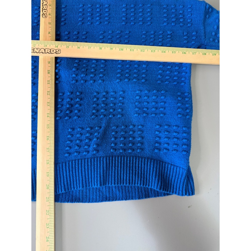 LEGO x Target Women Blue Popcorn Knit Mock Neck Sweater XXS Building Block Art - Picture 5 of 6